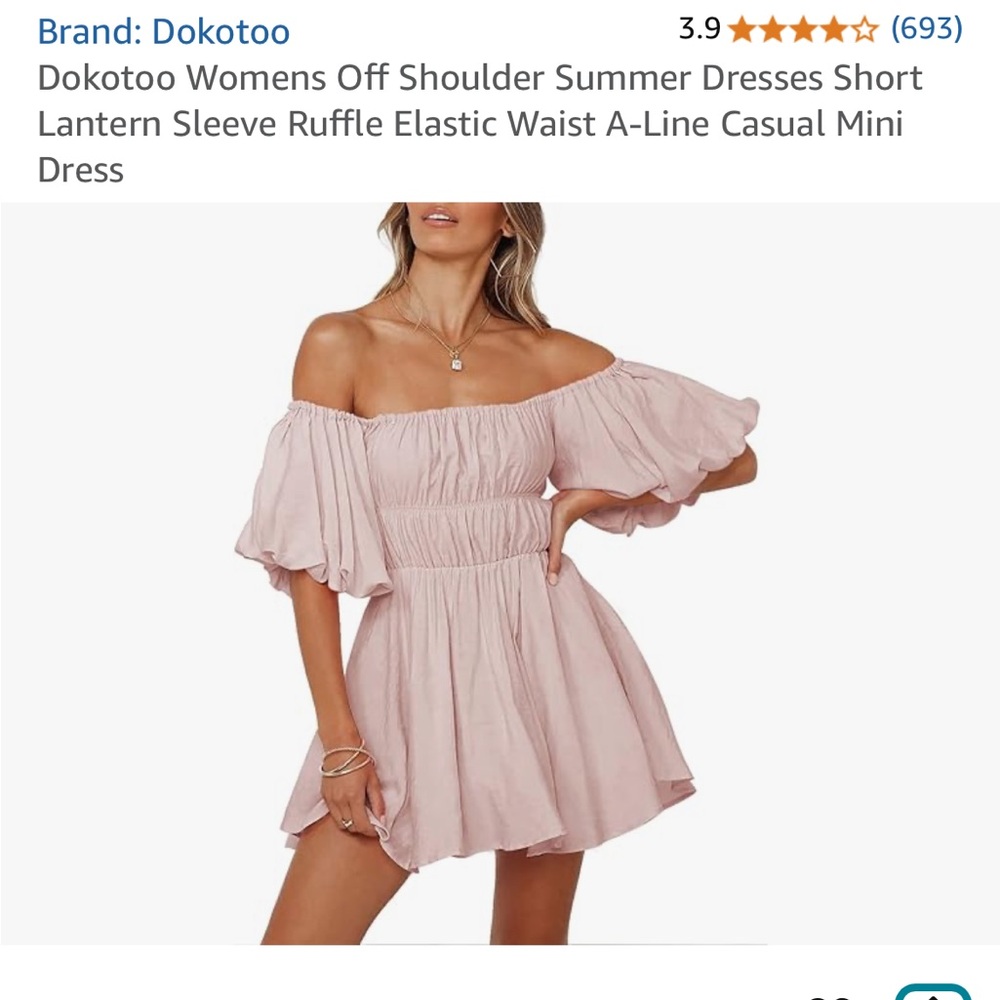 Women's Pink Off Shoulder Dress